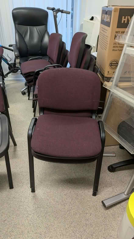 Photo of free Broken stacking chairs / repairable with right tools (Loftus Road W12) #1