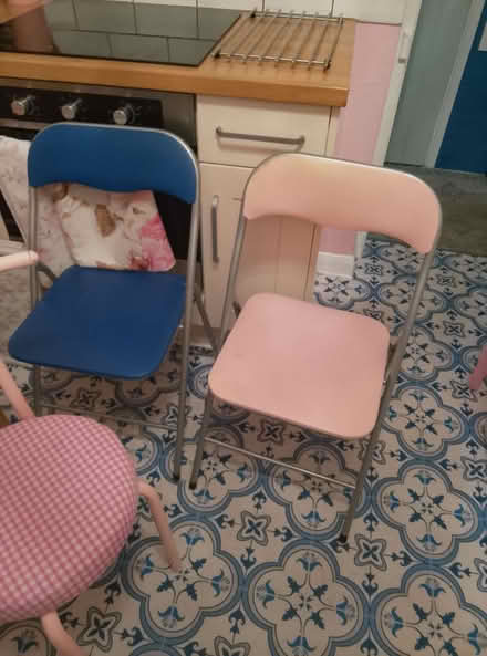 Photo of free 3 kitchen chairs 2 are fold up (Saint George's CO1) #2
