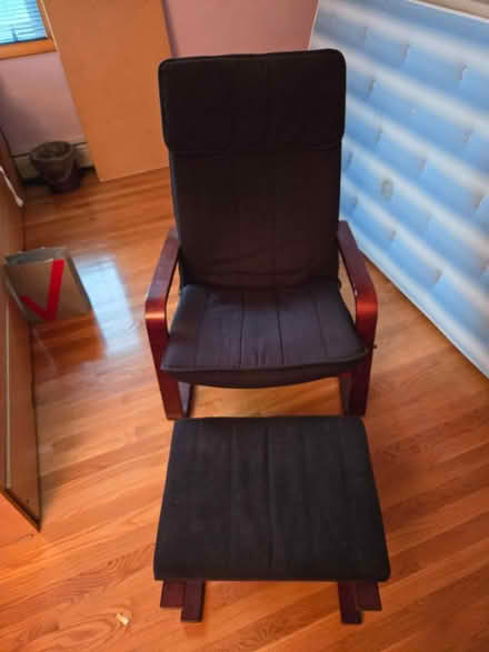 Photo of free Chair and footrest (7 Thorpe Circle. Danvers, MA) #1