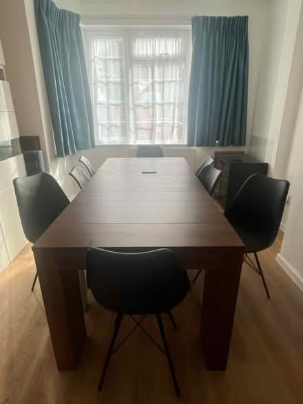 Photo of free 4 x black plastic chairs (Hendon NW4) #1