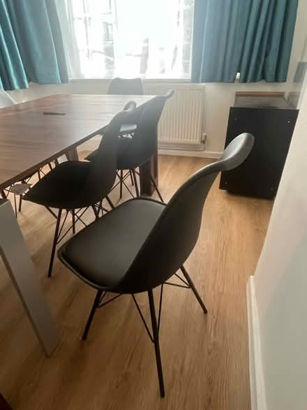 Photo of free 4 x black plastic chairs (Hendon NW4) #2