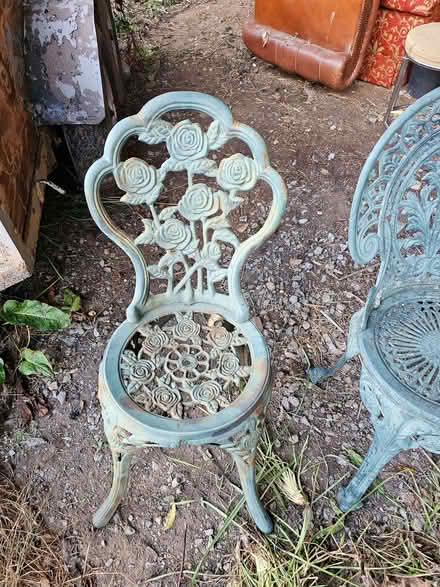 Photo of free Metal table and 2 chairs (Mortimers Cross HR6) #3