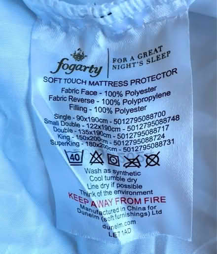 Photo of free New 3/4 mattress protector (Gleneagles area, Wboro NN8) #2