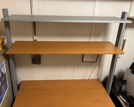 Photo of free Wood and metal desk (Great Neck) #1