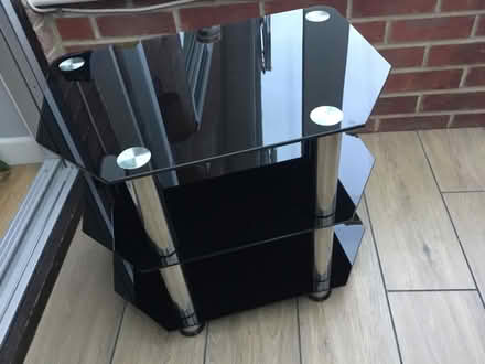 Photo of free Glass tv stand (Three legged cross BH21) #1