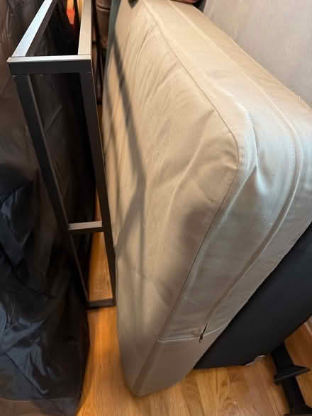 Photo of free Nearly new twin mattress & frame (Dudley St., Cambridge MA 02140) #1