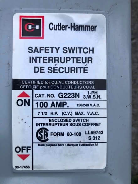 Photo of free Service meter base + switchbox (Browns Line/Lakeshore) #4