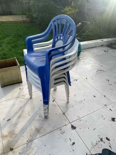 Photo of free Plastic garden chairs (Worcester Park KT4) #1