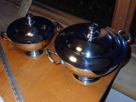 Photo of free Two stainless steel soup tureens/punch bowls (Fairfield LA1) #1