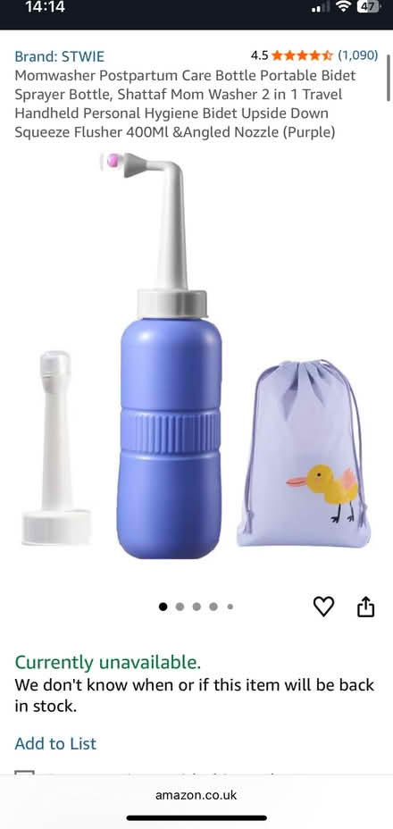 Photo of free Post partum bidet sprayer bottle (unused) (Queen Edith's Ward CB1) #1