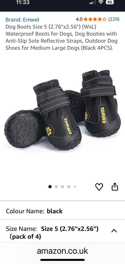 Photo of free Emwel dog shoes size 5 (Lower Weston) #2