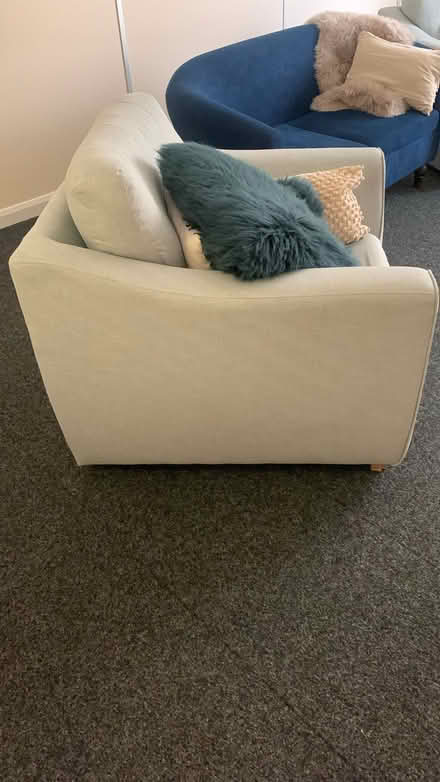 Photo of free 2 pale blue arm chairs (Upper Heyford OX25) #2