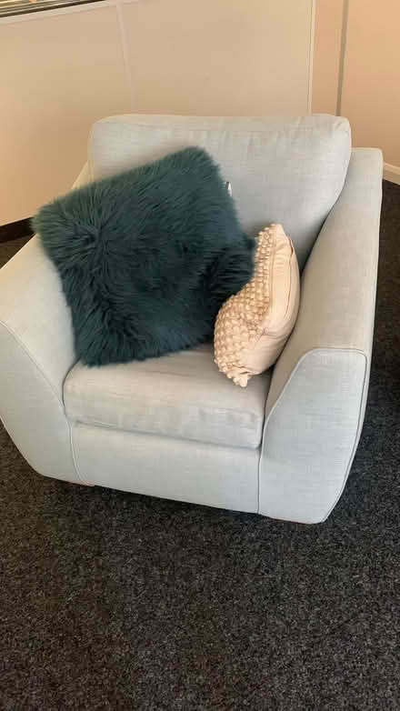 Photo of free 2 pale blue arm chairs (Upper Heyford OX25) #3