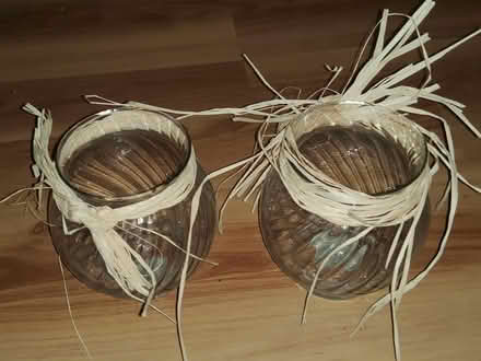 Photo of free 31 Glass Vases with Raffia (Marcus Wehrenberg Ronnies) #1