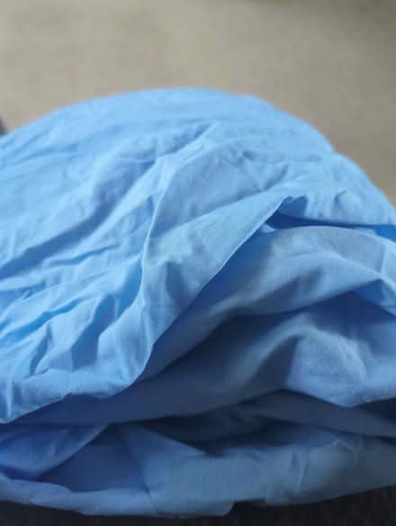 Photo of free Single blue fitted sheet (Portchester PO16) #1