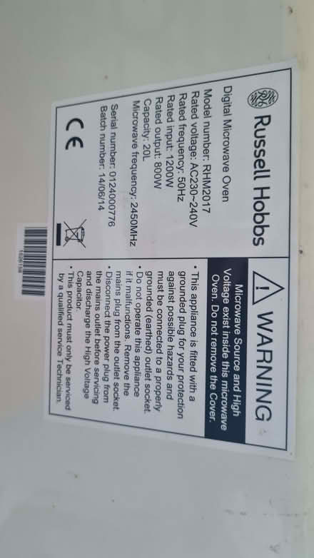 Photo of free Compact microwave (Brockenhurst SO42) #1