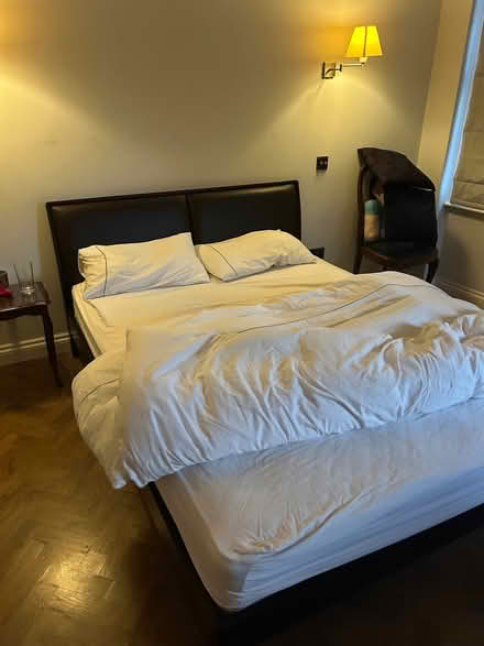 Photo of free King size bed with mattress and leather headboard (Putney SW15) #2