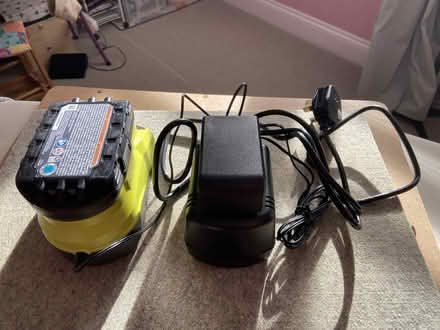 Photo of free Ryobi - battery, charger and convertor (Stratford-upon-Avon CV37) #1