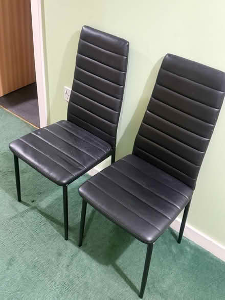 Photo of free Two black chairs (Eh17 8fw) #1