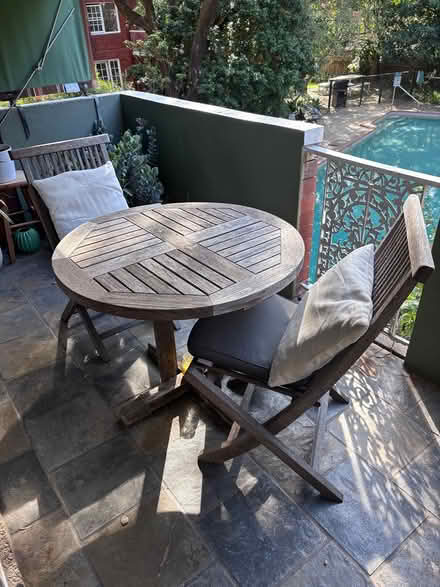Photo of free Outdoor table and 2 chairs (Drummoyne) #1