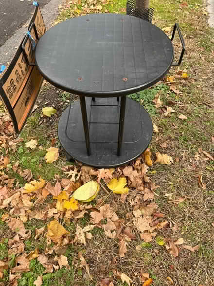 Photo of free Small black sturdy plastic table (Rhinebeck village) #1