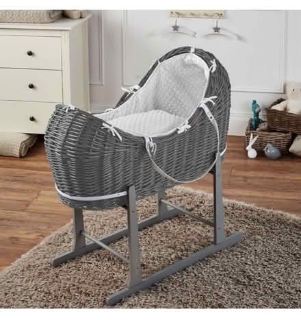 Photo of free Grey wicker Moses basket (New Malden KT3) #1