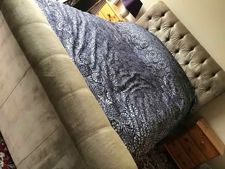 Photo of free Grey Velvet double bed (Clunton SY7) #1
