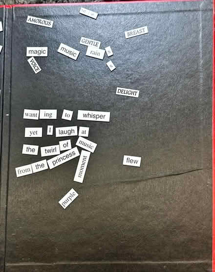 Photo of free magnetic poetry journal (Bellevue crossroads) #4
