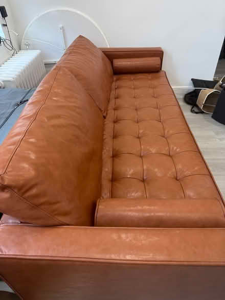 Photo of free Leather couch camel color (Union city boarder of JC) #1