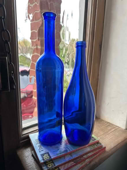 Photo of free Two blue glass bottles (Sanderstead) #1