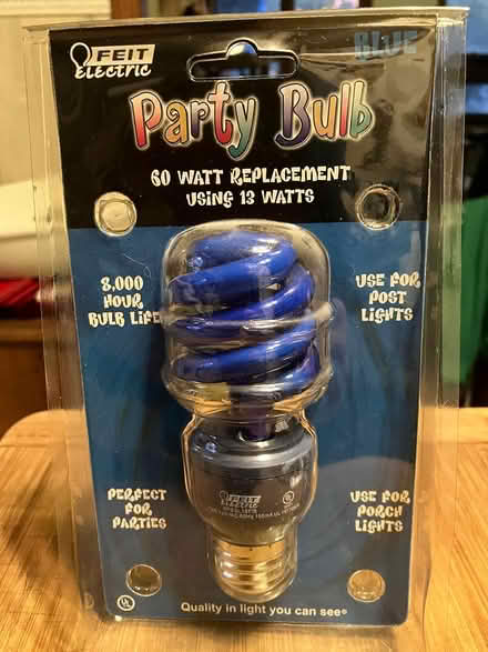 Photo of free Blue CFL Party Bulb (Near Gary Ave & Schick Rd) #1