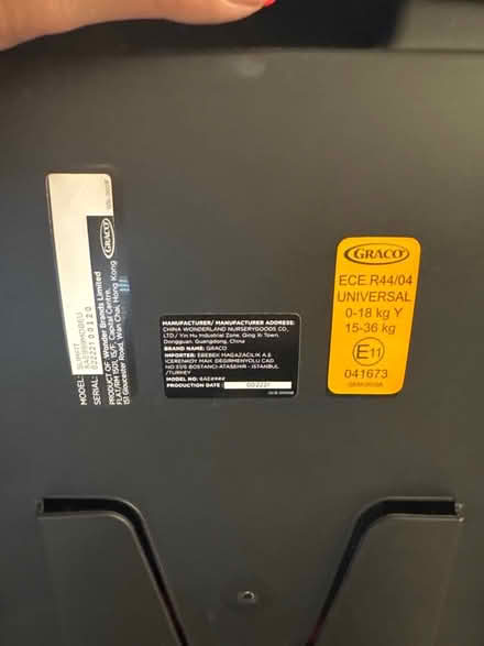 Photo of free Child car seat (Oakwood , EN2) #2