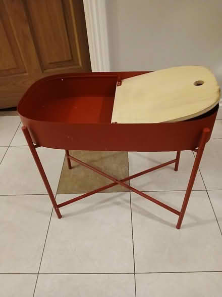 Photo of free Unusual metal/wood side table (Malahide) #2