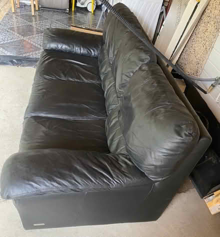 Photo of free Black Leather 3 Seater Sofa (Wickford, SS11) #4