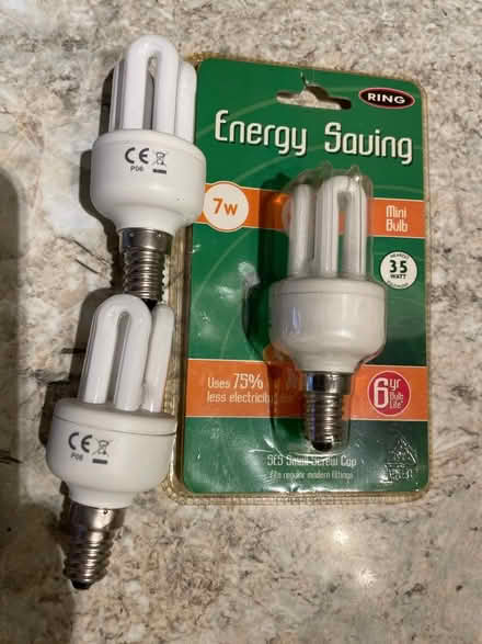 Photo of free 3 x small screw cap SES CFL Bulbs (Welling DA16) #1