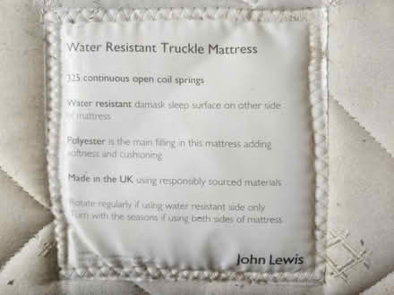 Photo of free Single mattress, truckle bed (Crowmarsh (OX10)) #2