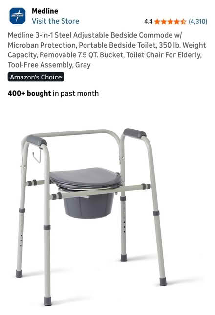 Photo of free Medline 3-in-1 Commode (West San Jose 95128) #1