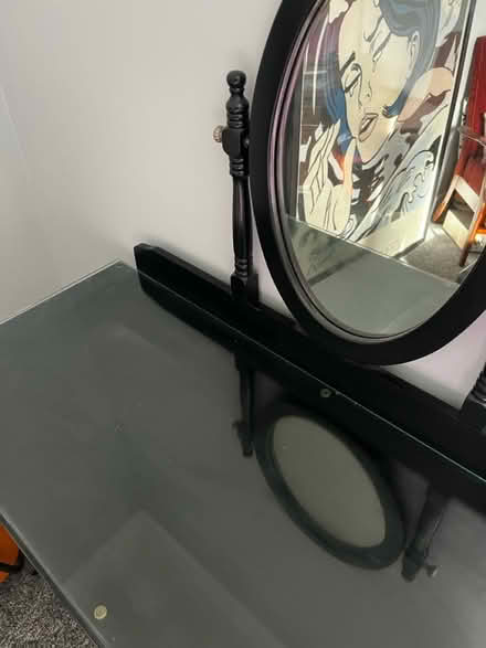 Photo of free Black dresser and stool with mirror (Wye (TN25)) #3