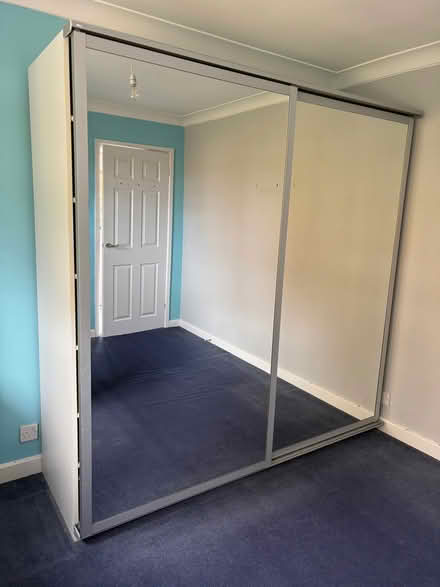 Photo of free IKEA PAX Triple wardrobe with sliding mirror doors (Crockford Bridge Farm KT15) #1