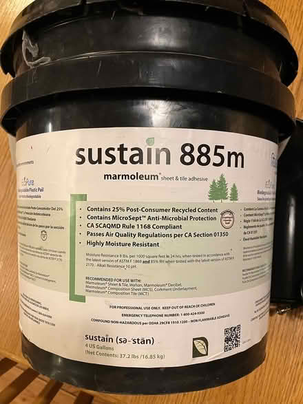 Photo of free Forbo linoleum flooring adhesive (Vashon Cohousing, Bank Rd) #2