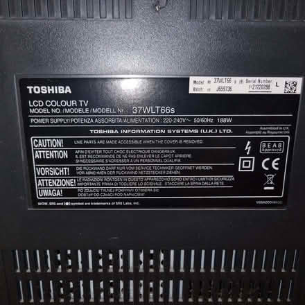 Photo of free Toshiba 37" LCD Colour TV (Lower Earley RG6) #4