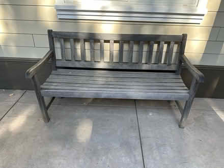 Photo of free 60”(5ft wide) wooden bench (Old Mountain View) #1