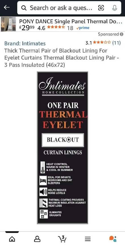 Photo of blackout or thermal eyelet curtain linings (Market Drayton TF9) #2