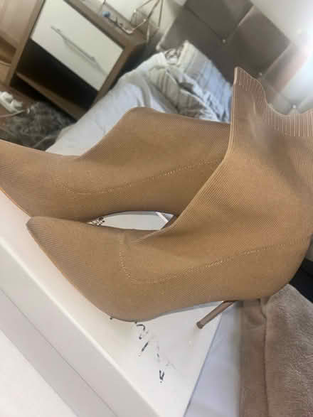 Photo of free Beige sock boot heels (Coulsdon town station) #2