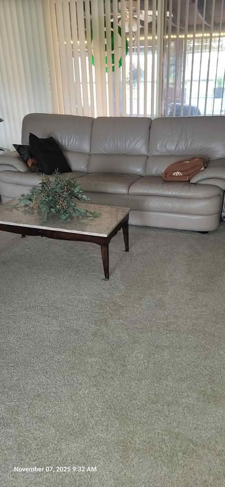 Photo of free 3 cushion leather sofa (Charlotte, MI) #1