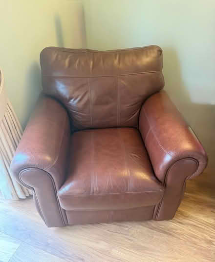 Photo of free Leather Chair and foot stool (Benfleet SS7) #2