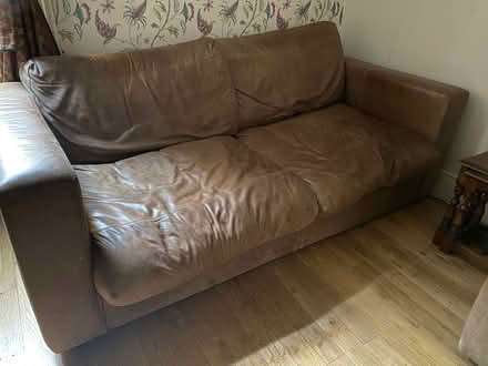 Photo of free Leather sofa and chair (Tottenham/Bruce Grove N17) #1