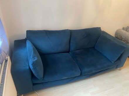 Photo of free 2 seater blue sofa in good condition (Loughton IG10) #1