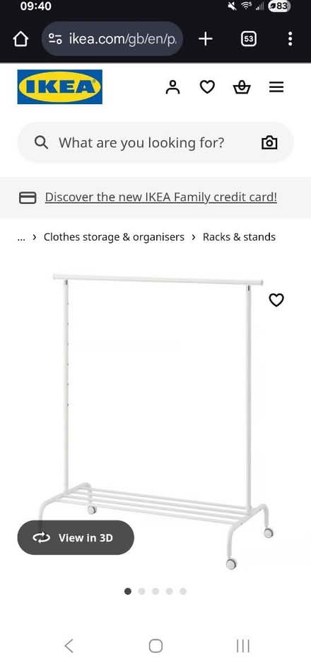 Photo of Clothing rail (Cambridge CB4) #1