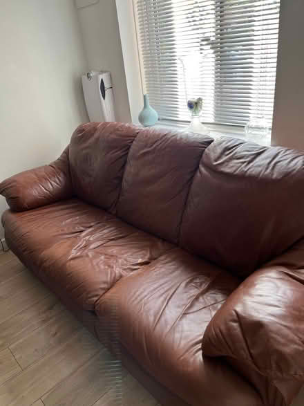 Photo of free Leather Sofa and armchair set (Thamesmead SE28) #1